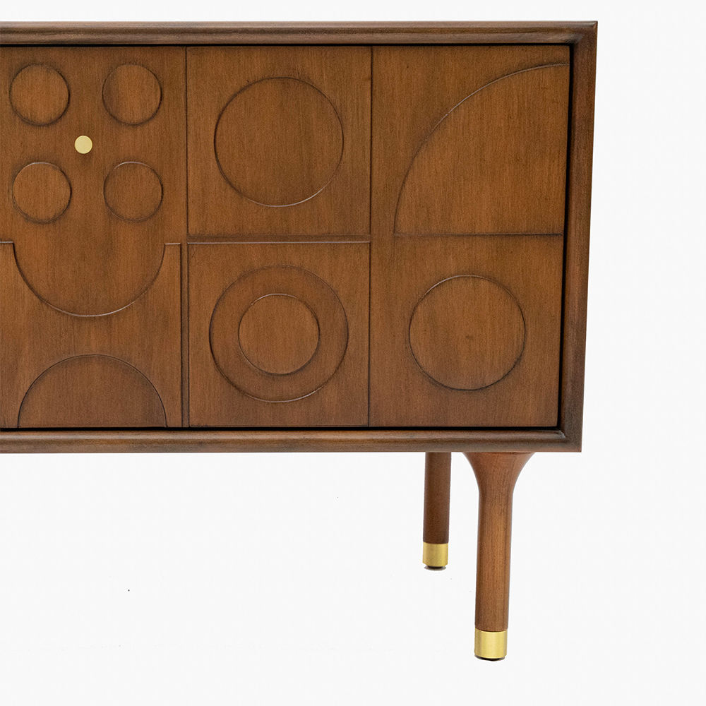 On the Ground Walnut Color MDF TV Stands