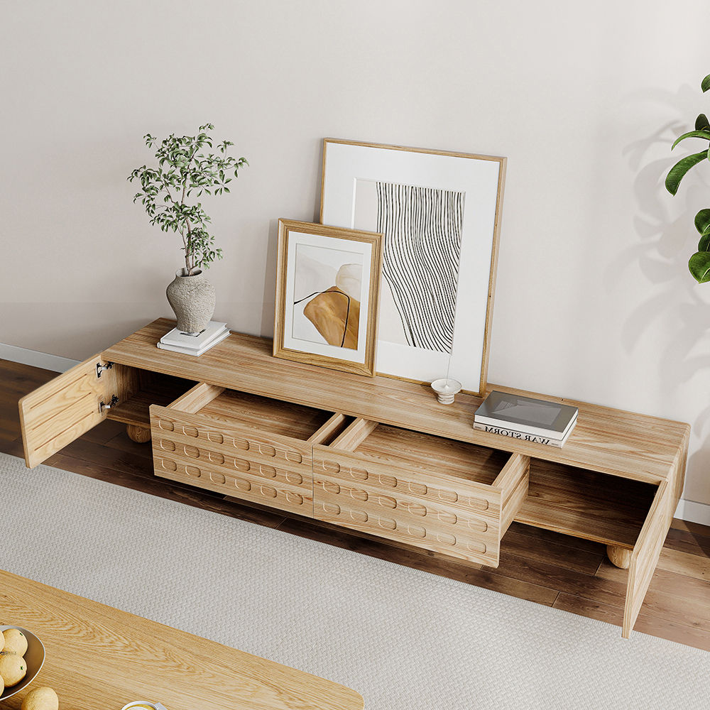 Mid Century Modern Wood color Plywood TV Stands