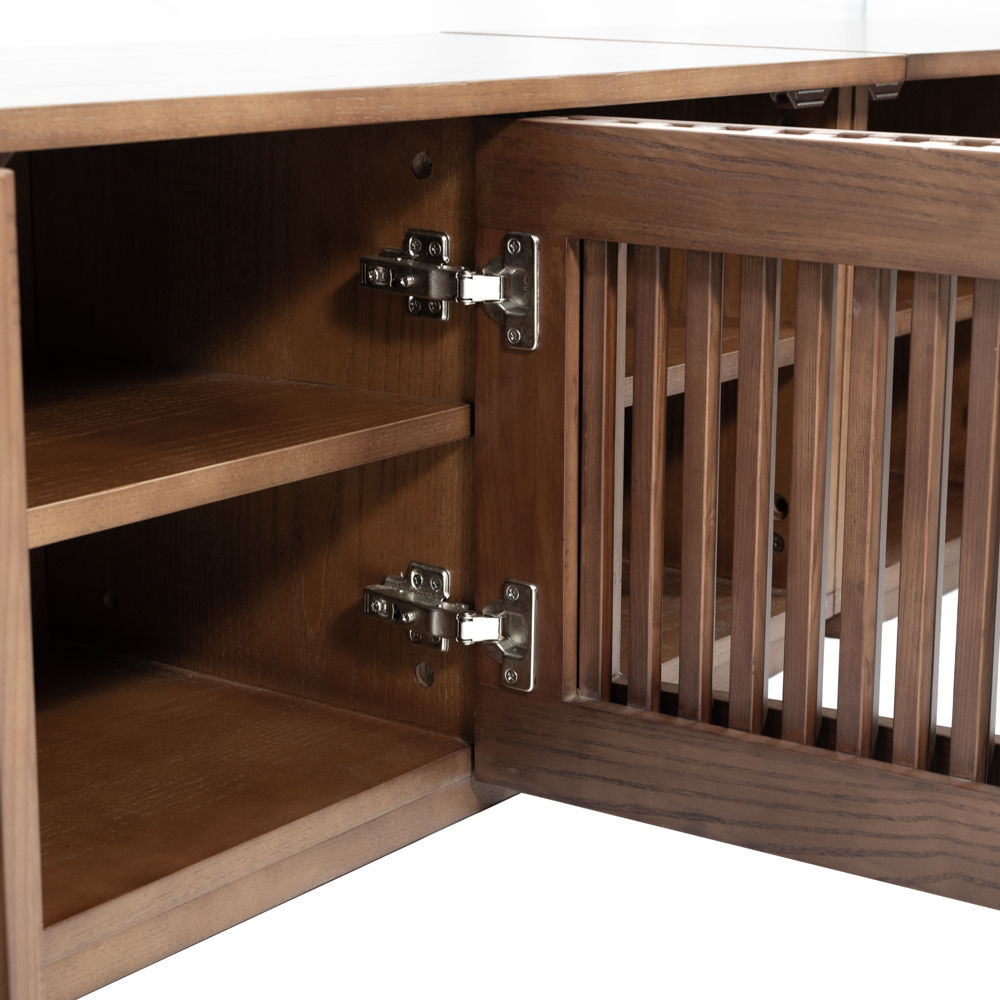 Mid Century Modern Dunkles Holz Sperrholz TV-Möbel
