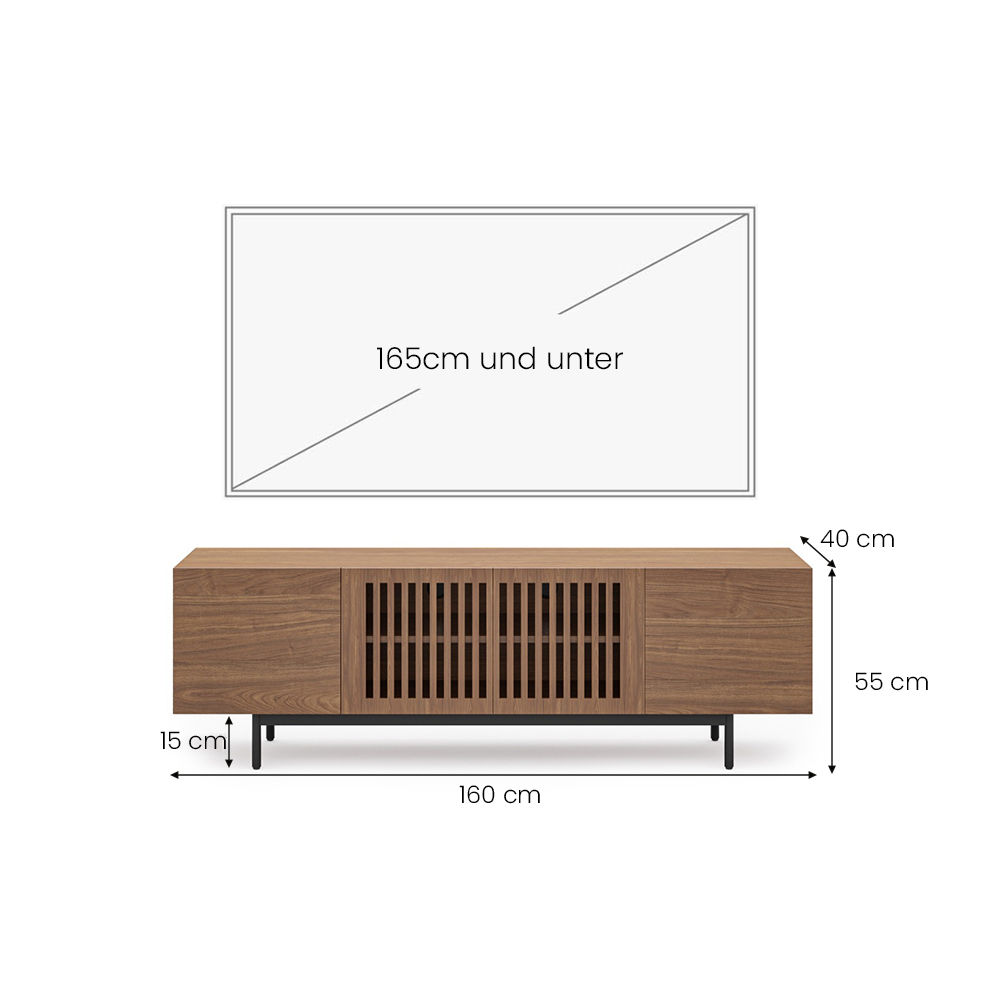 Mid Century Modern Dunkles Holz  MDF TV-Möbel