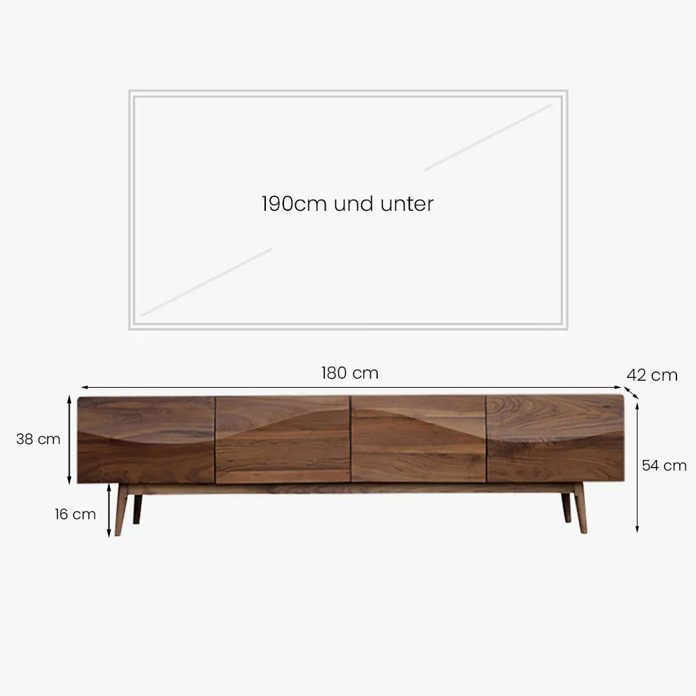 mit Schränken Dunkles Holz Holz TV-Möbel