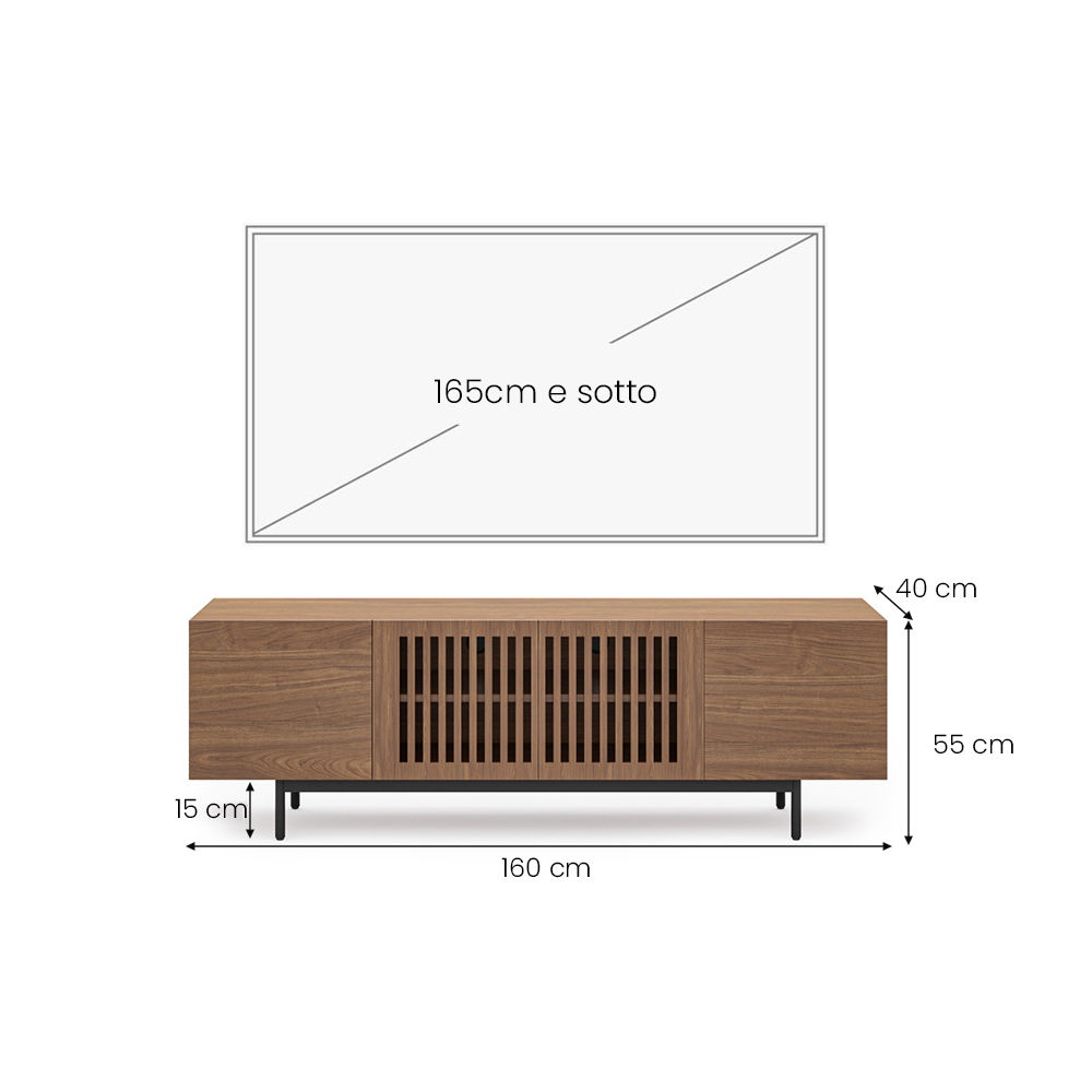 Mid Century Modern Legno scuro  MDF Supporti TV