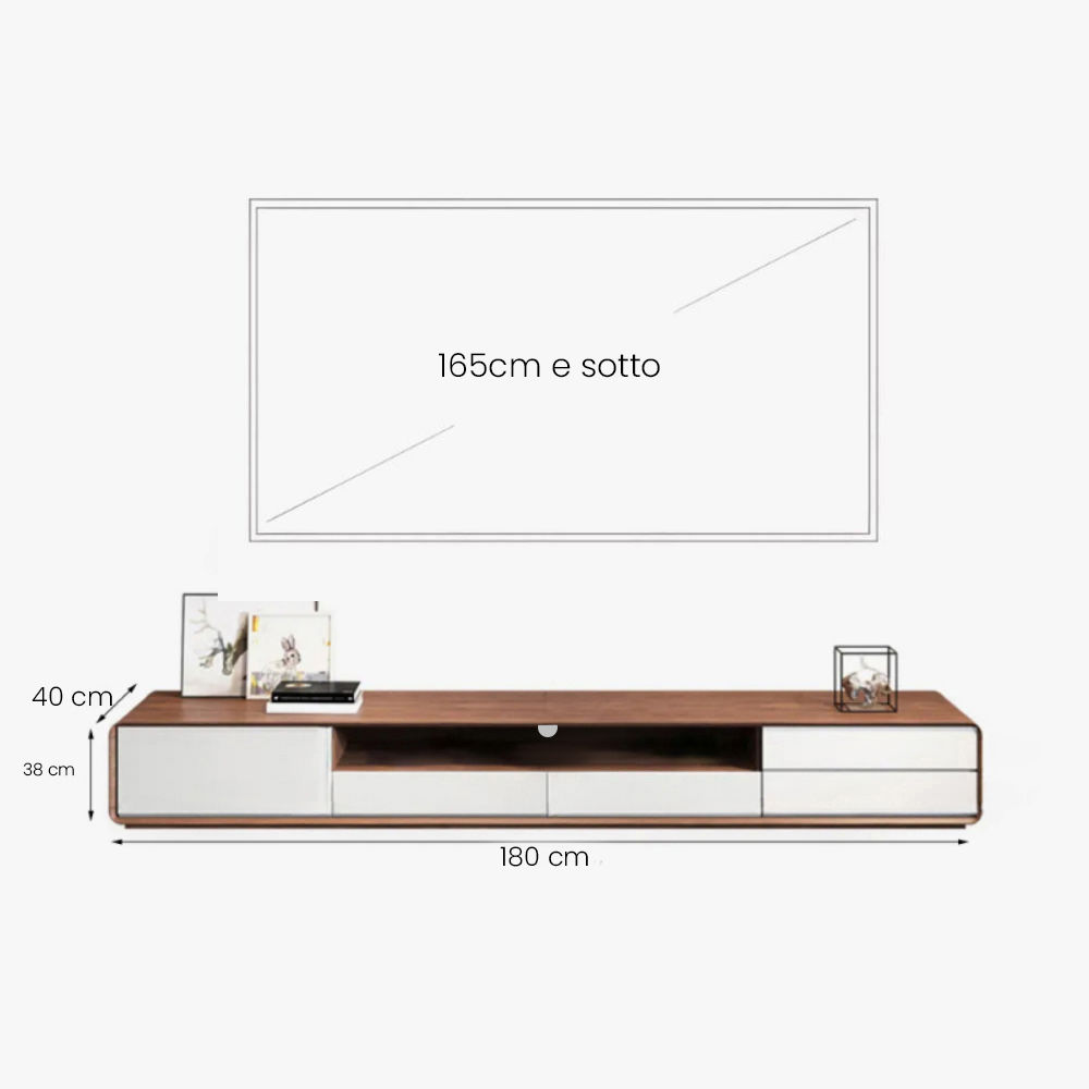 Legno scuro e bianco  MDF Supporti TV