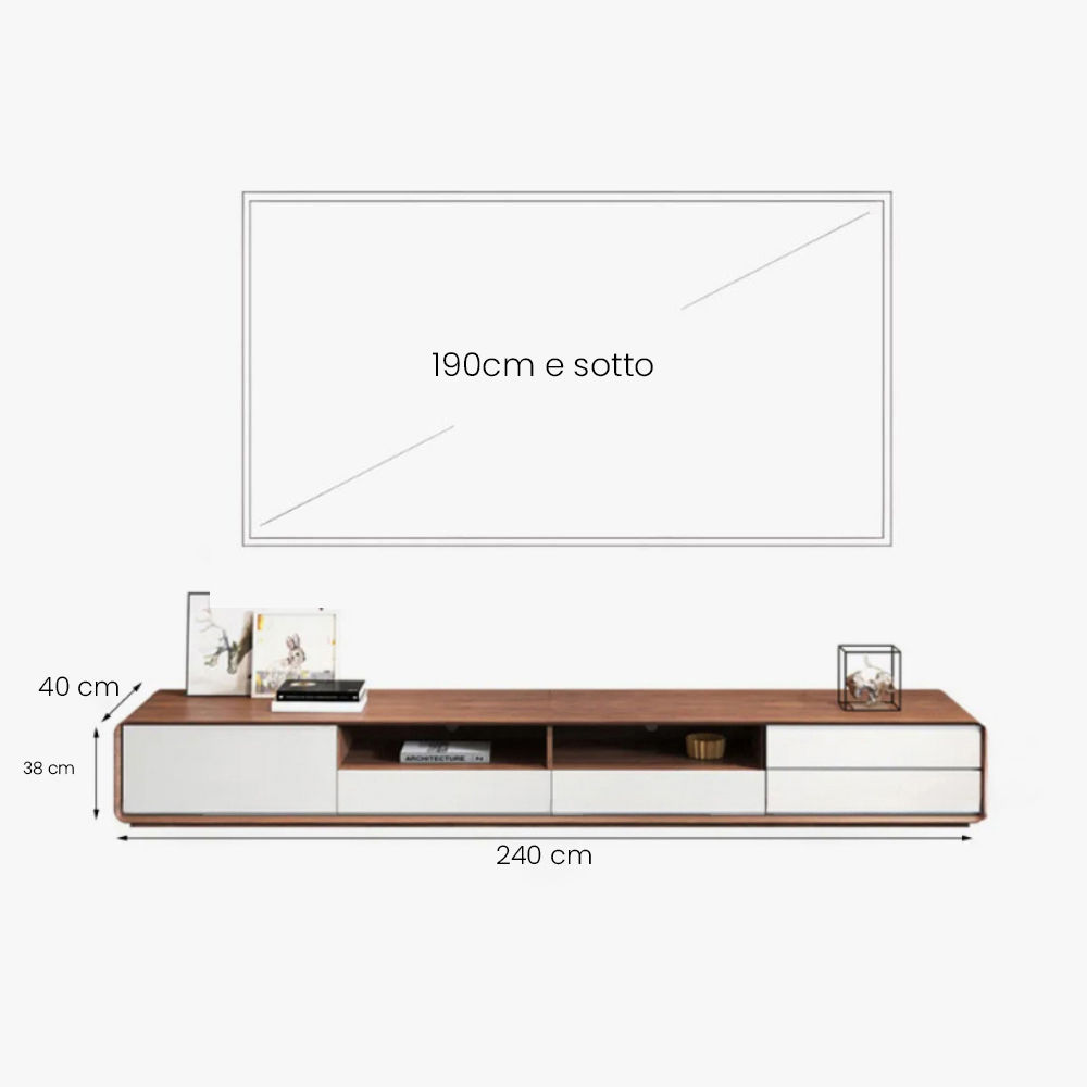 Legno scuro e bianco  MDF Supporti TV