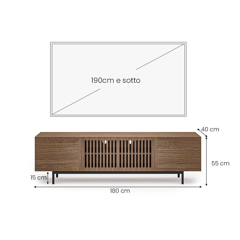 con armadietti Legno scuro Legno Supporti TV