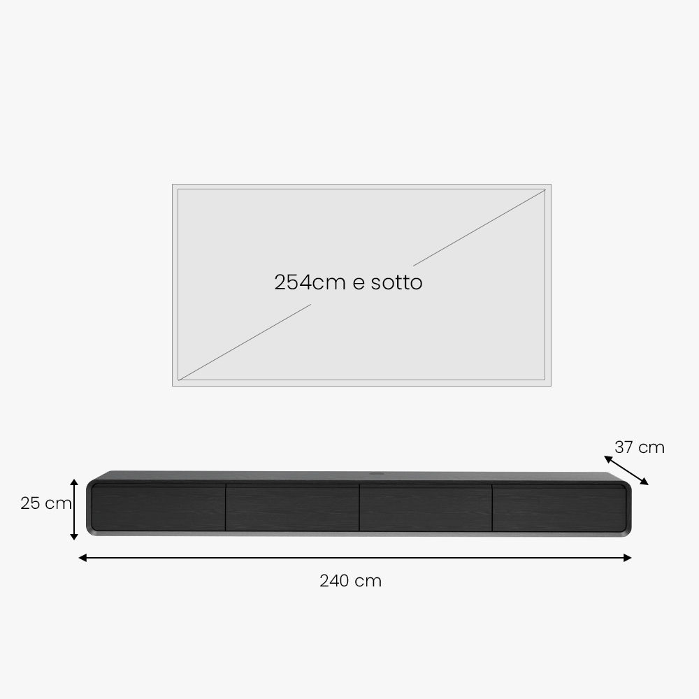 Sospeso Nero  MDF Supporti TV