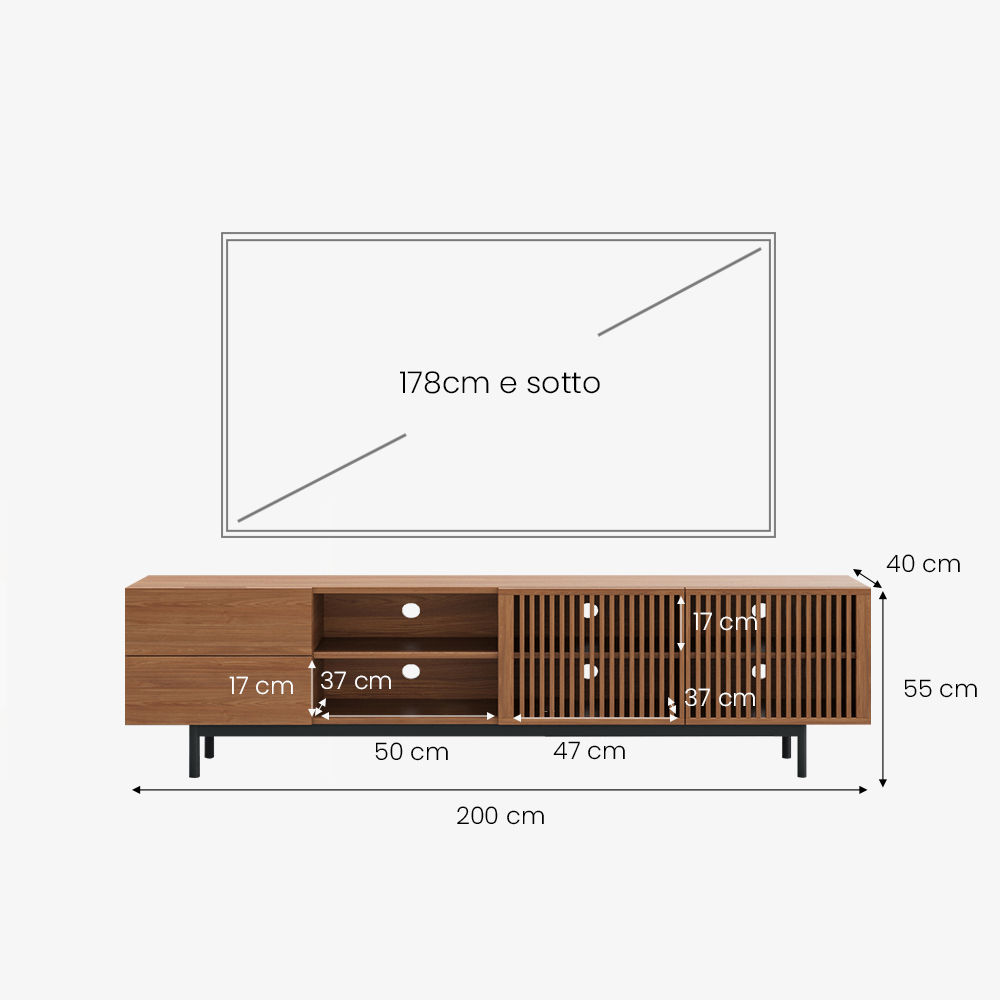 Mid Century Modern Legno scuro Compensato Supporti TV