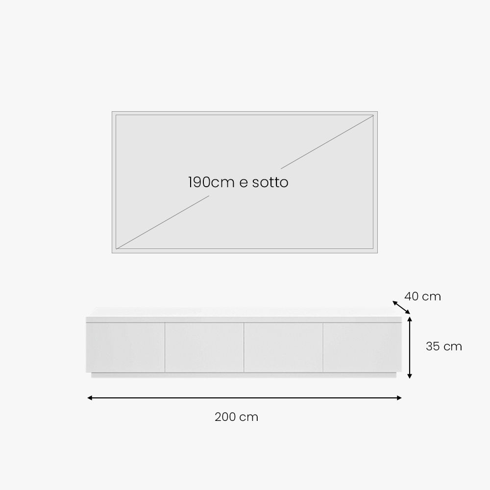 Bianco  MDF Supporti TV