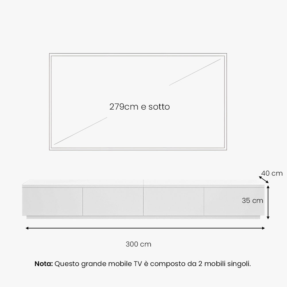 Bianco  MDF Supporti TV