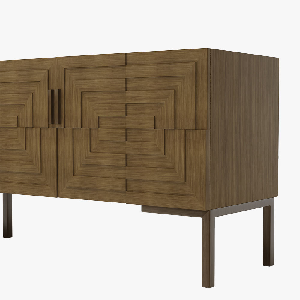 Metal Leg Teak color MDF TV Stands