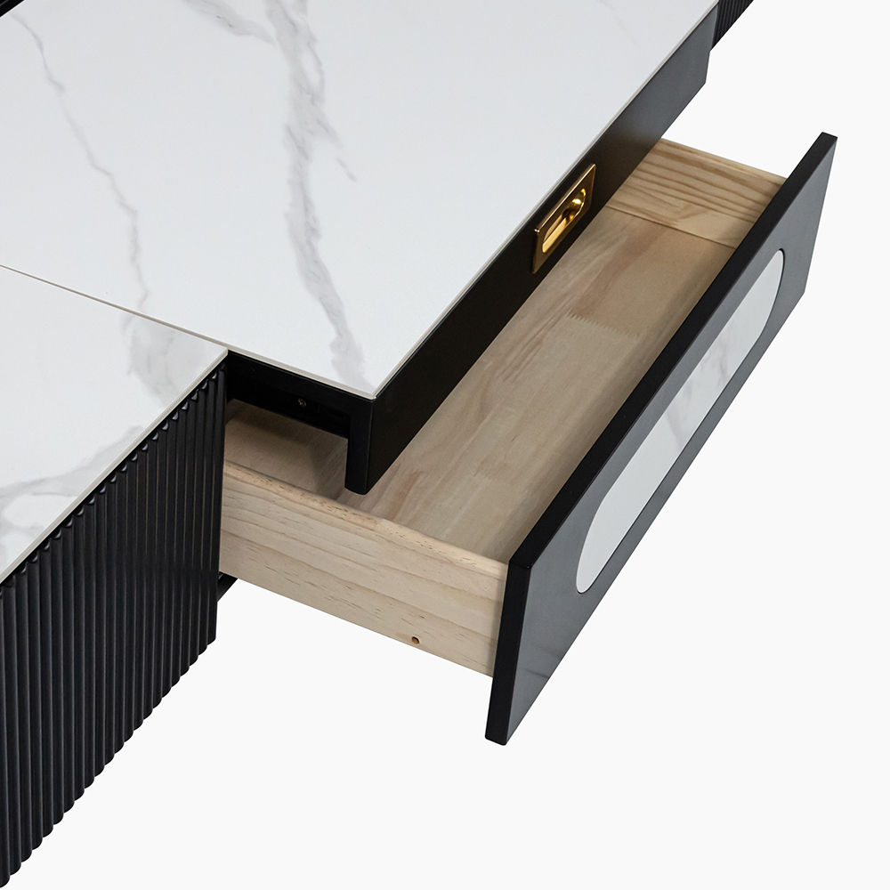 White & Black Sintered Stone TV Stands