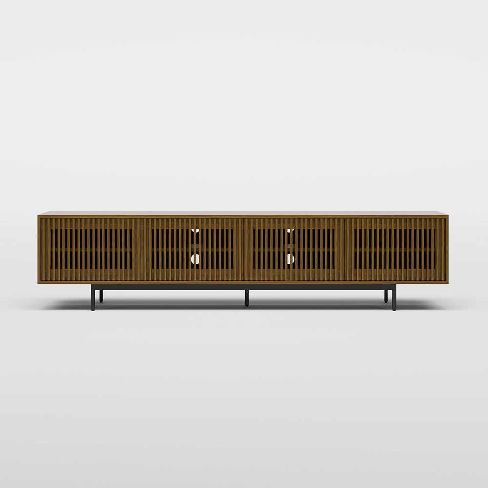 On the Ground Dark Wood Plywood TV Stands