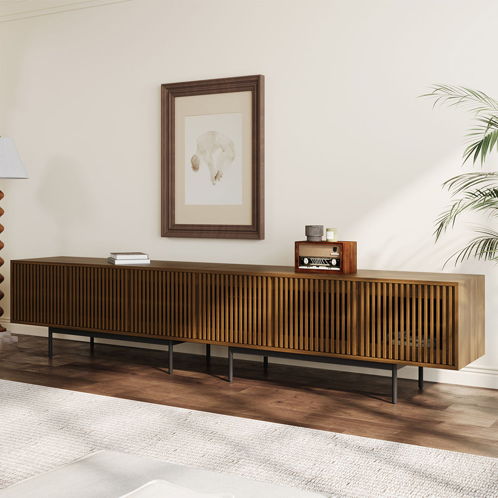 Modern Dunkles Holz Sperrholz TV-Möbel
