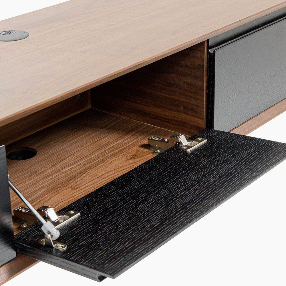Floating Dark Wood & Black MDF TV Stands