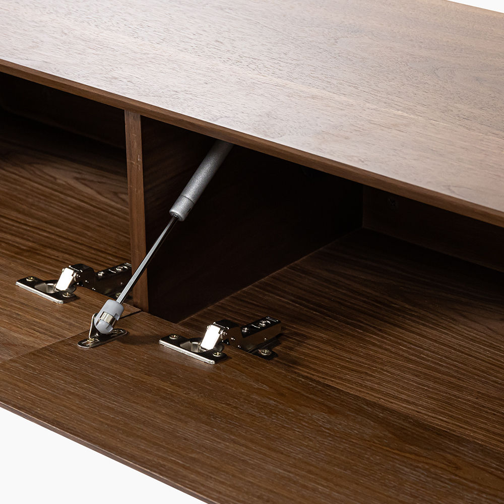 with Cabinets Dark Wood MDF TV Stands