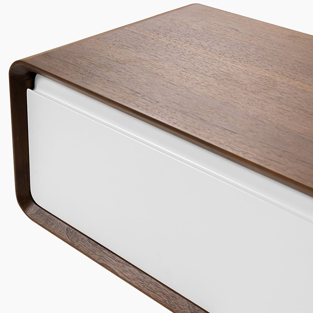 with Cabinets Dark Wood & White MDF TV Stands