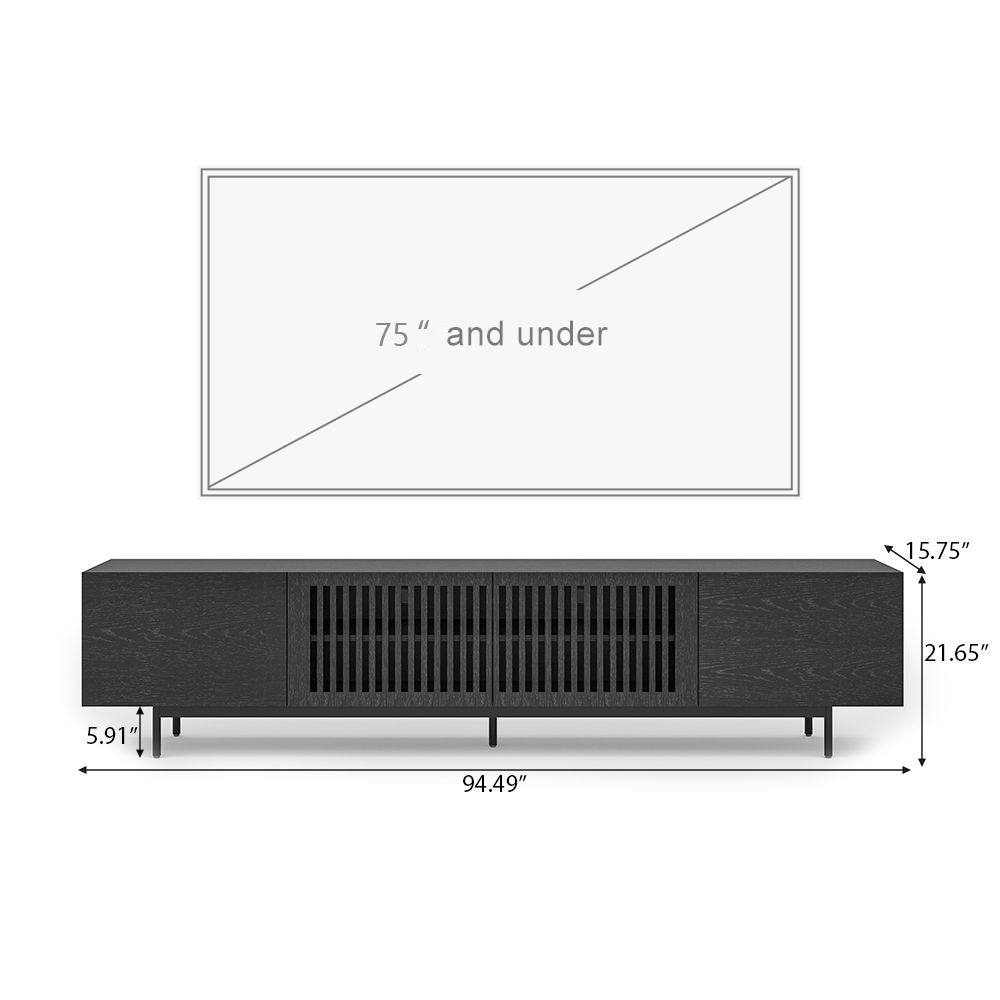 Mid Century Modern Black MDF TV Stands