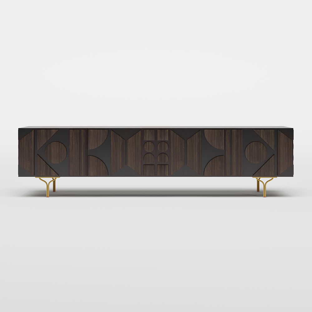 with Cabinets Smoky MDF TV Stands