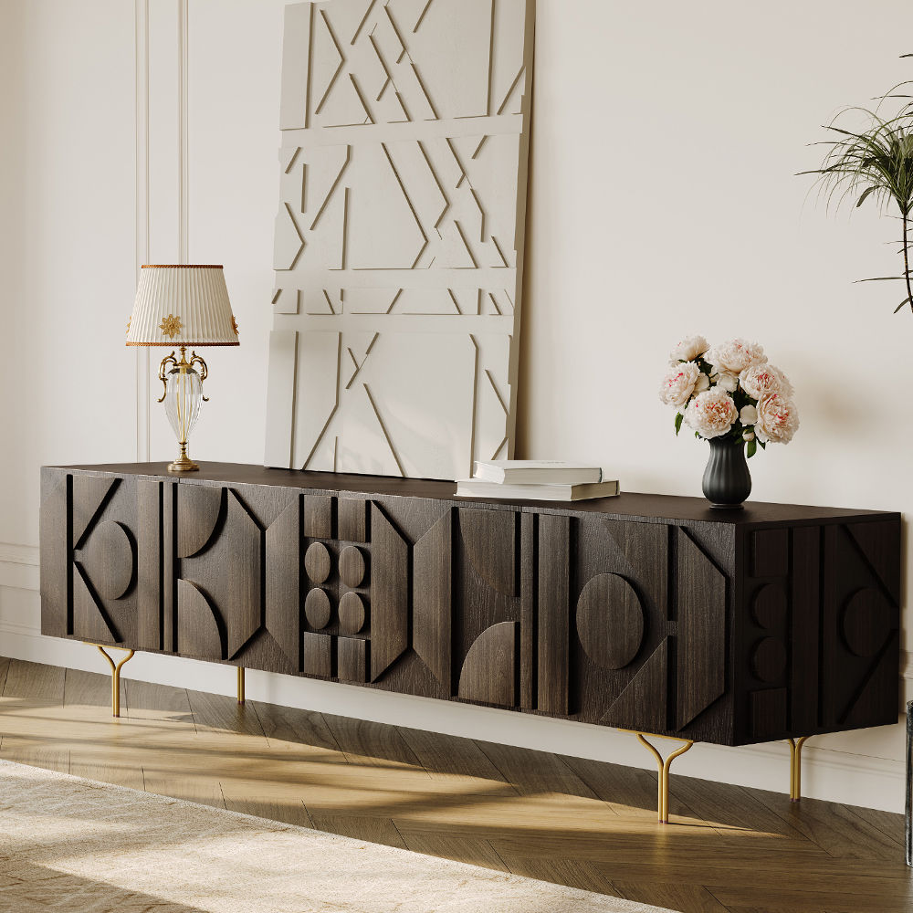 with Cabinets Smoky MDF TV Stands