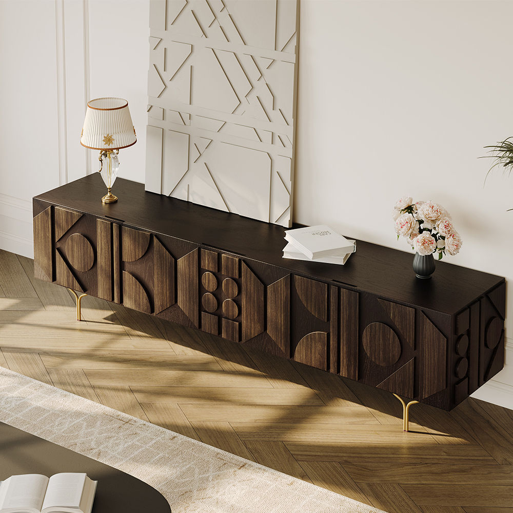 with Storage Smoky MDF TV Stands