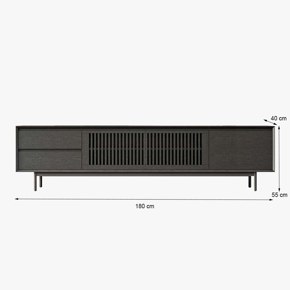 mit Schränken Schwarz  MDF TV-Möbel