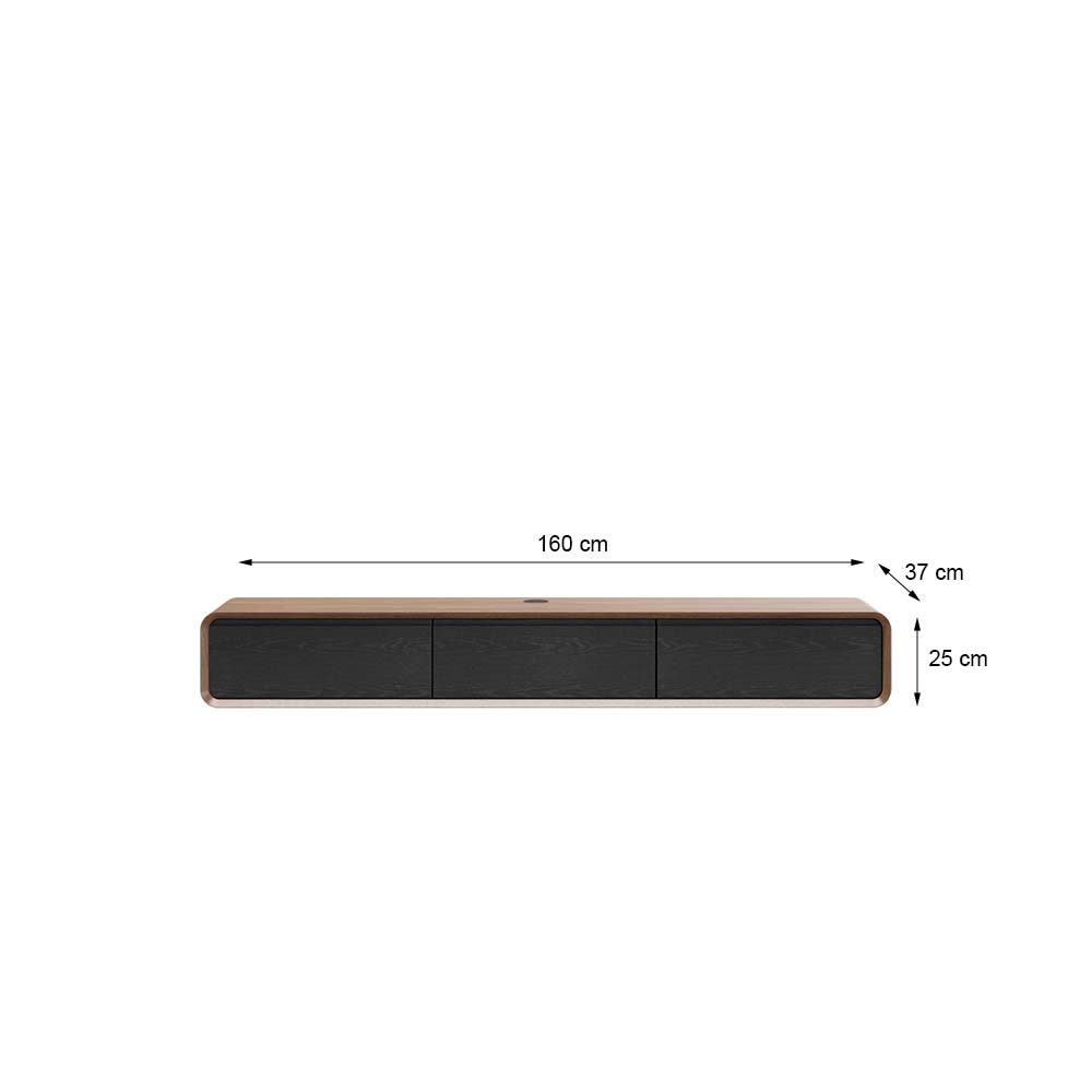 Suspendu Bois foncé et noir  MDF Meubles TV