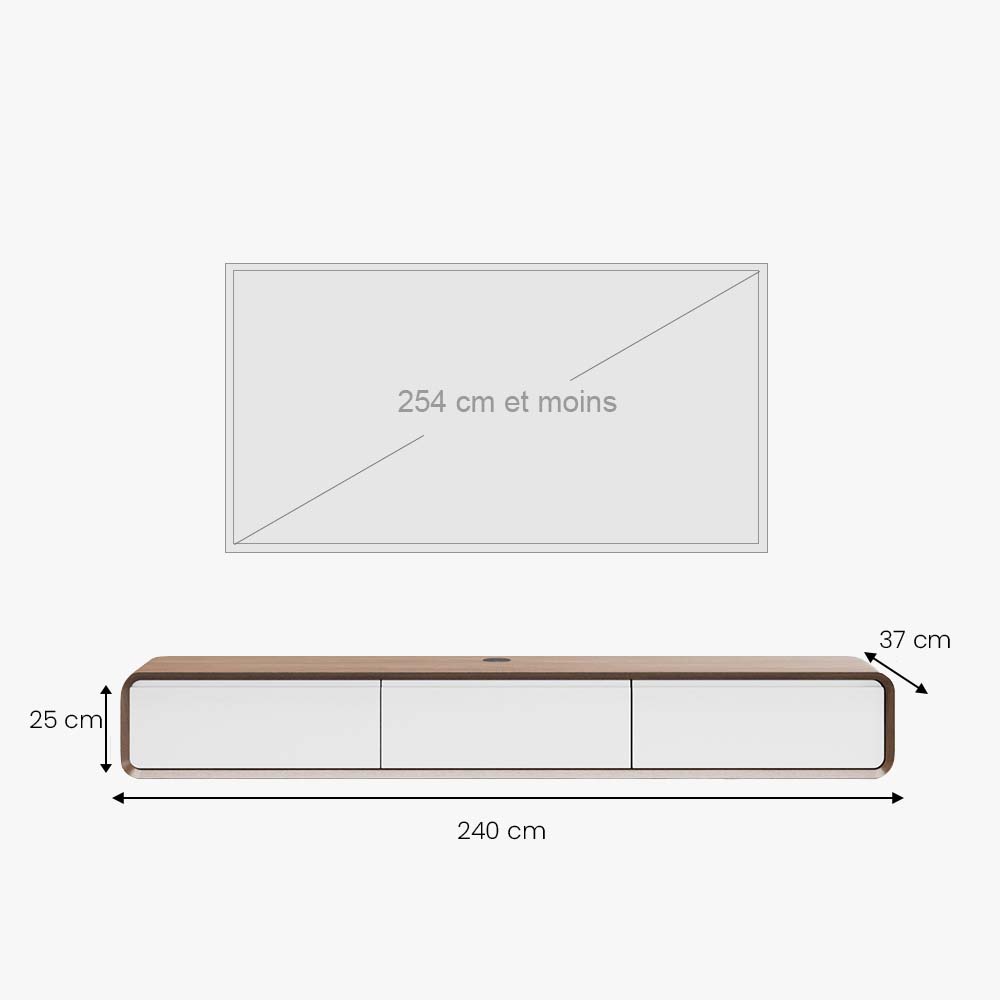 Parzialmente assemblato Legno scuro e bianco  MDF Supporti TV