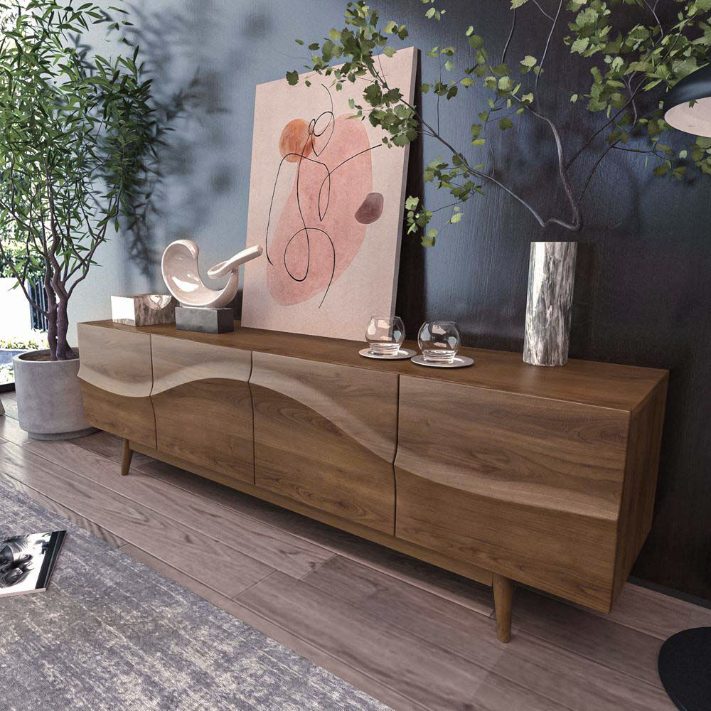Mid Century Modern Dark Wood Wood TV Stands