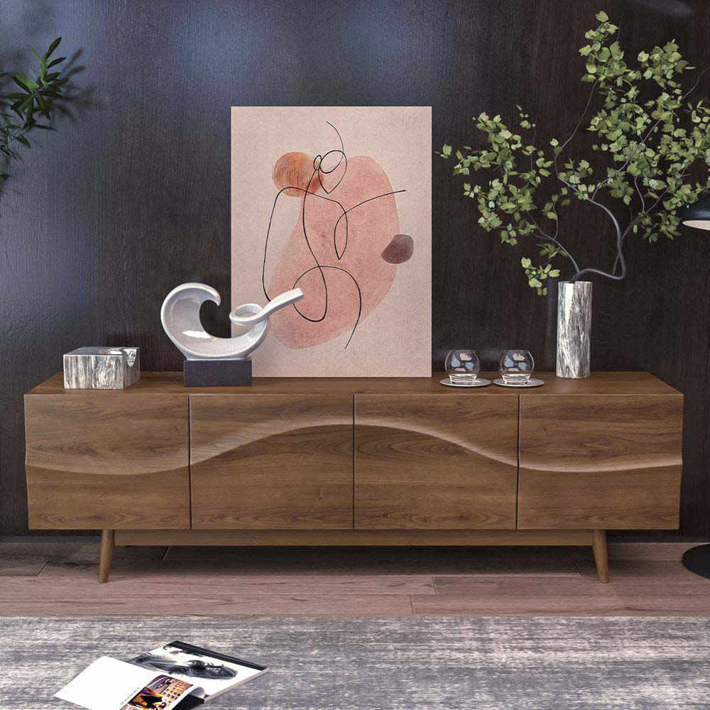 Mid Century Modern Dark Wood Wood TV Stands