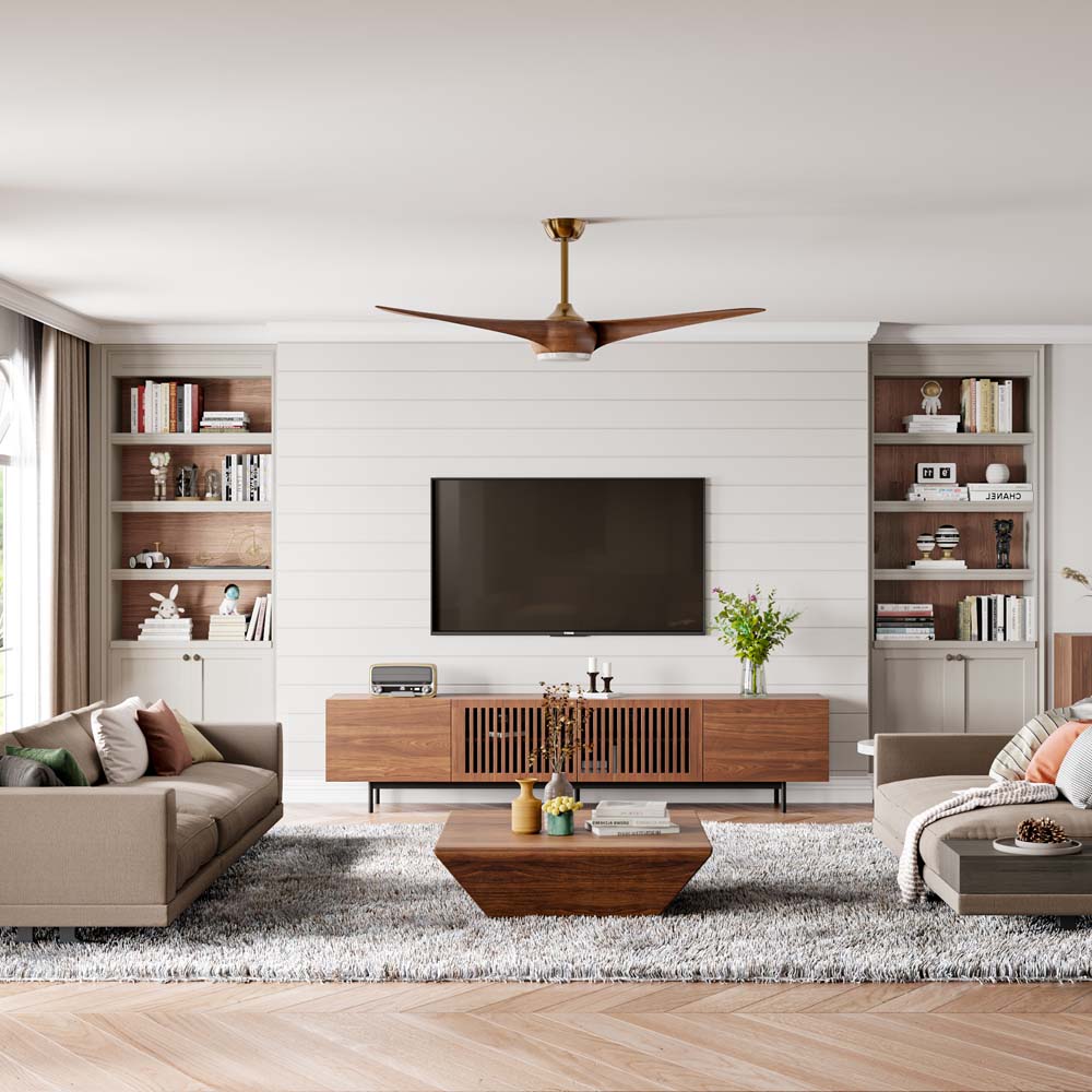 Mid Century Modern Dunkles Holz  MDF TV-Möbel