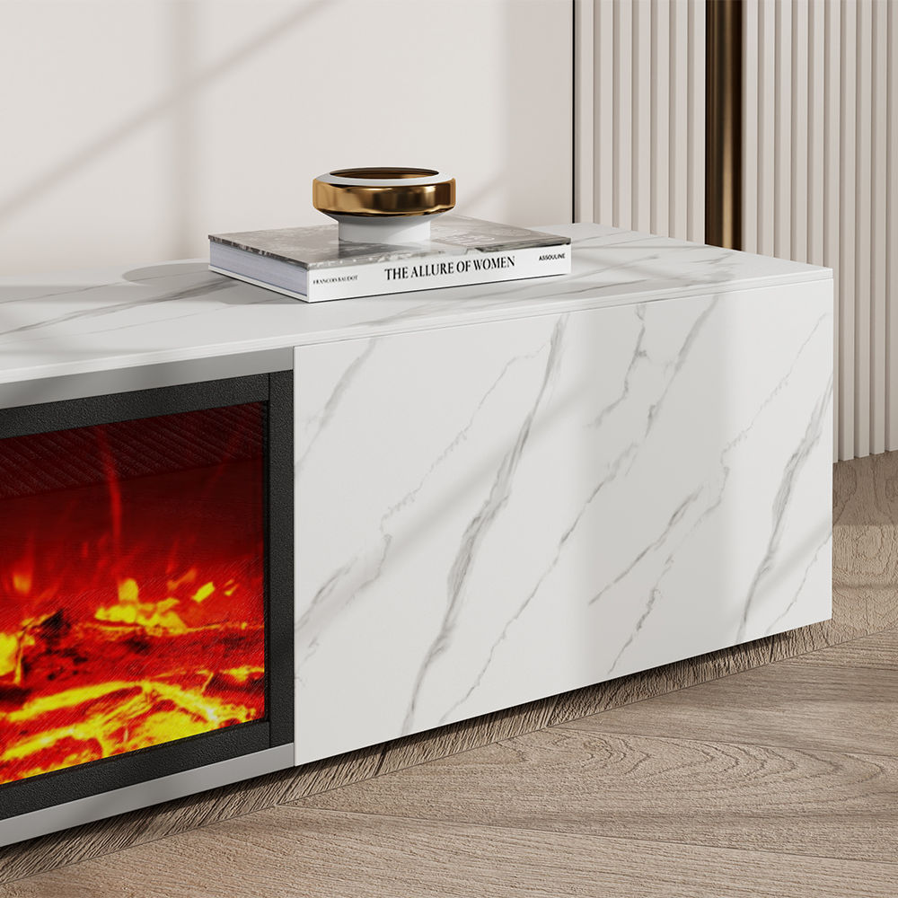 Sintered Stone White Matte Sintered Stone TV Stands