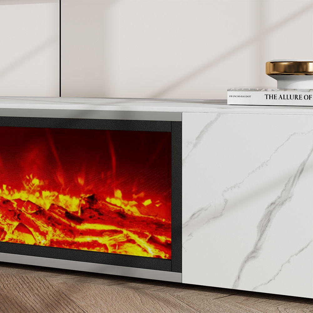 Sintered Stone White Matte Sintered Stone TV Stands
