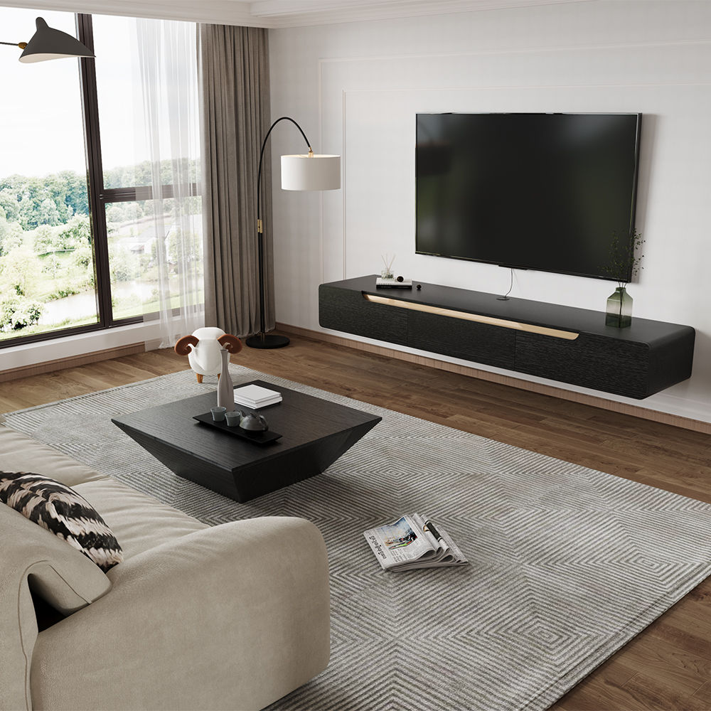 Modern Minimalist Black MDF TV Stands