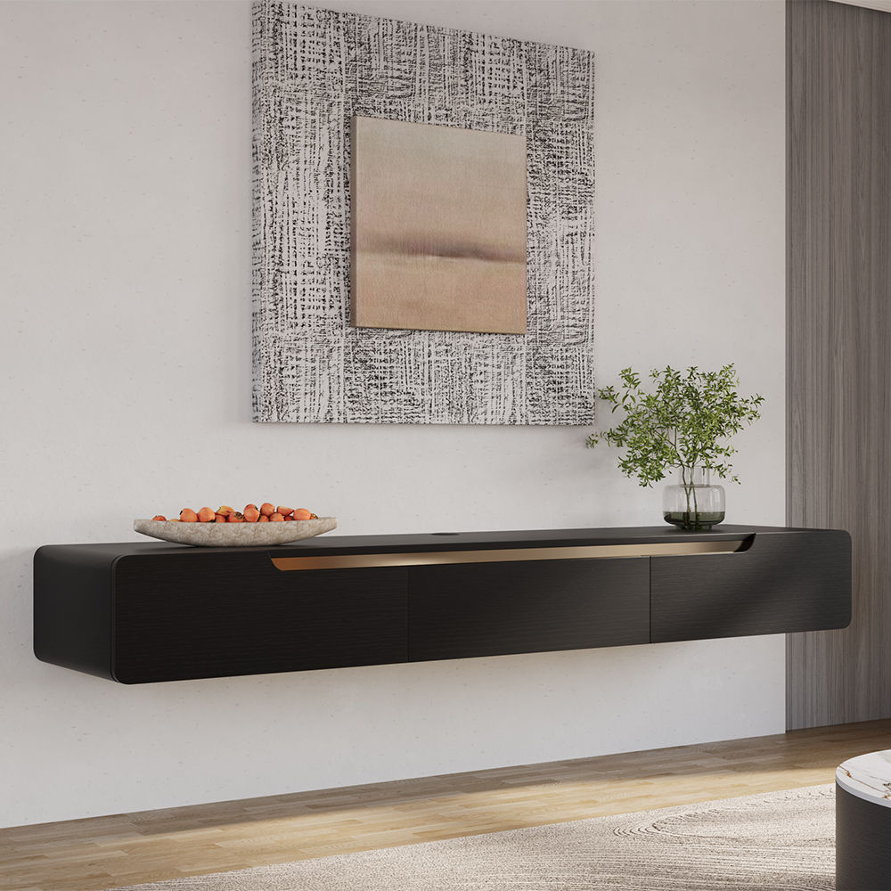 Floating Black MDF TV Stands