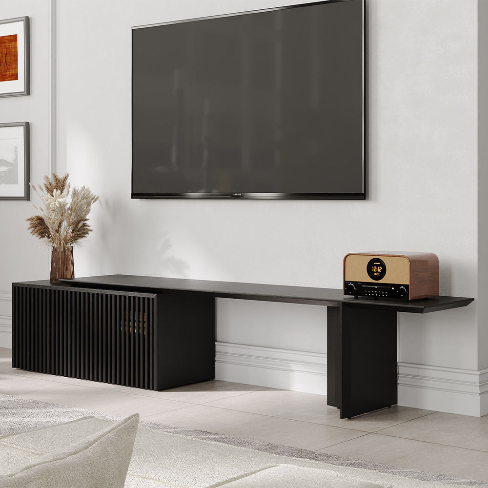 Mid Century Modern Black MDF TV Stands