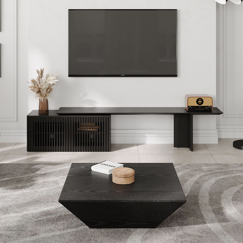 Mid Century Modern Black MDF TV Stands