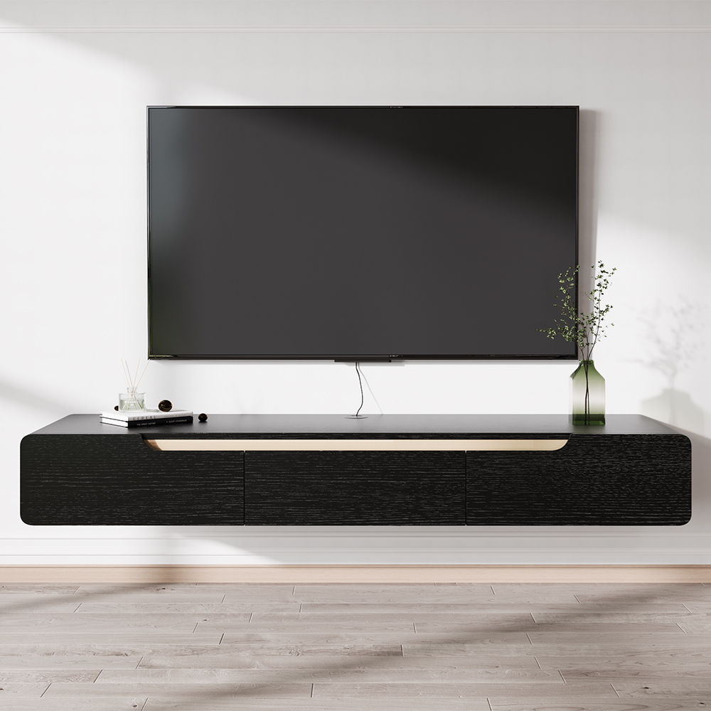 Partly Assemble Black MDF TV Stands