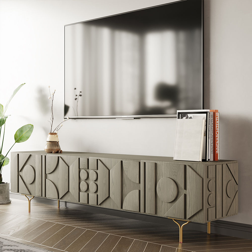 On the Ground Gray MDF TV Stands