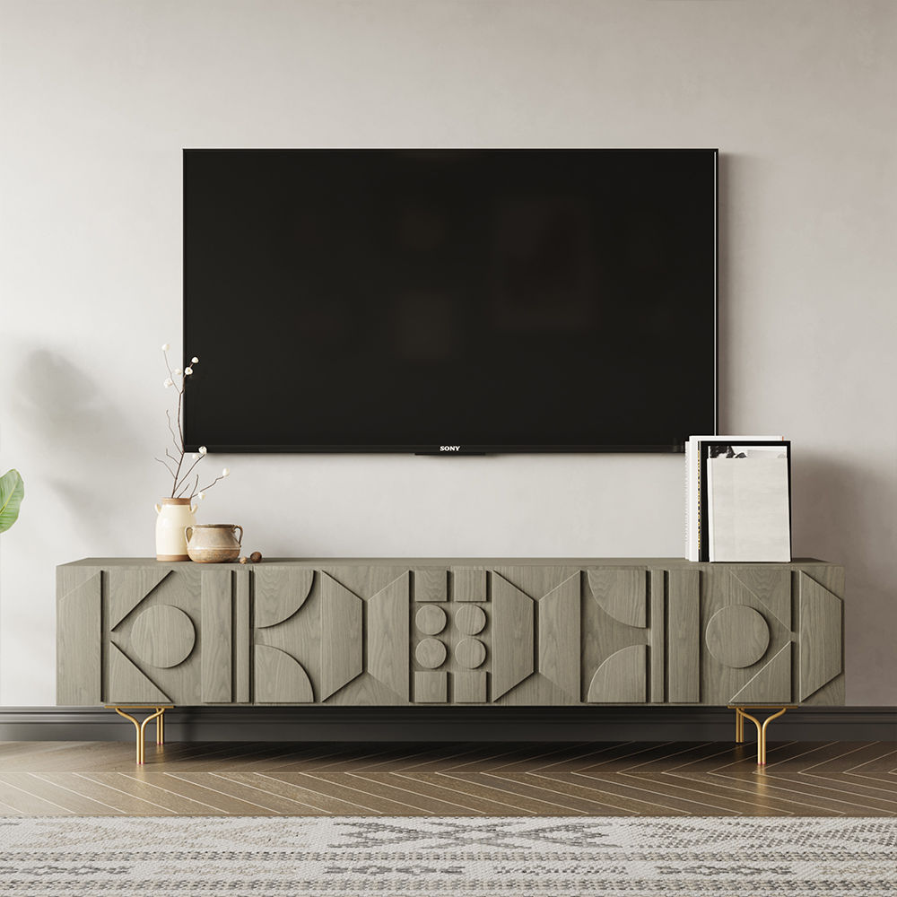 On the Ground Gray MDF TV Stands