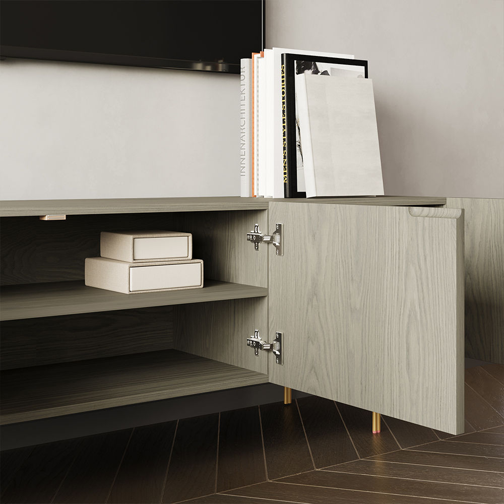 Metal Leg Gray MDF TV Stands