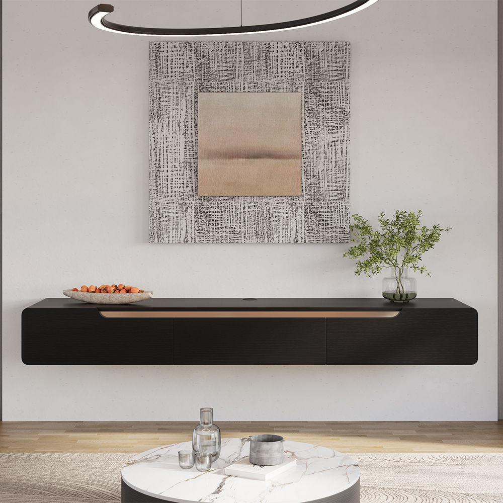 Floating Black MDF TV Stands
