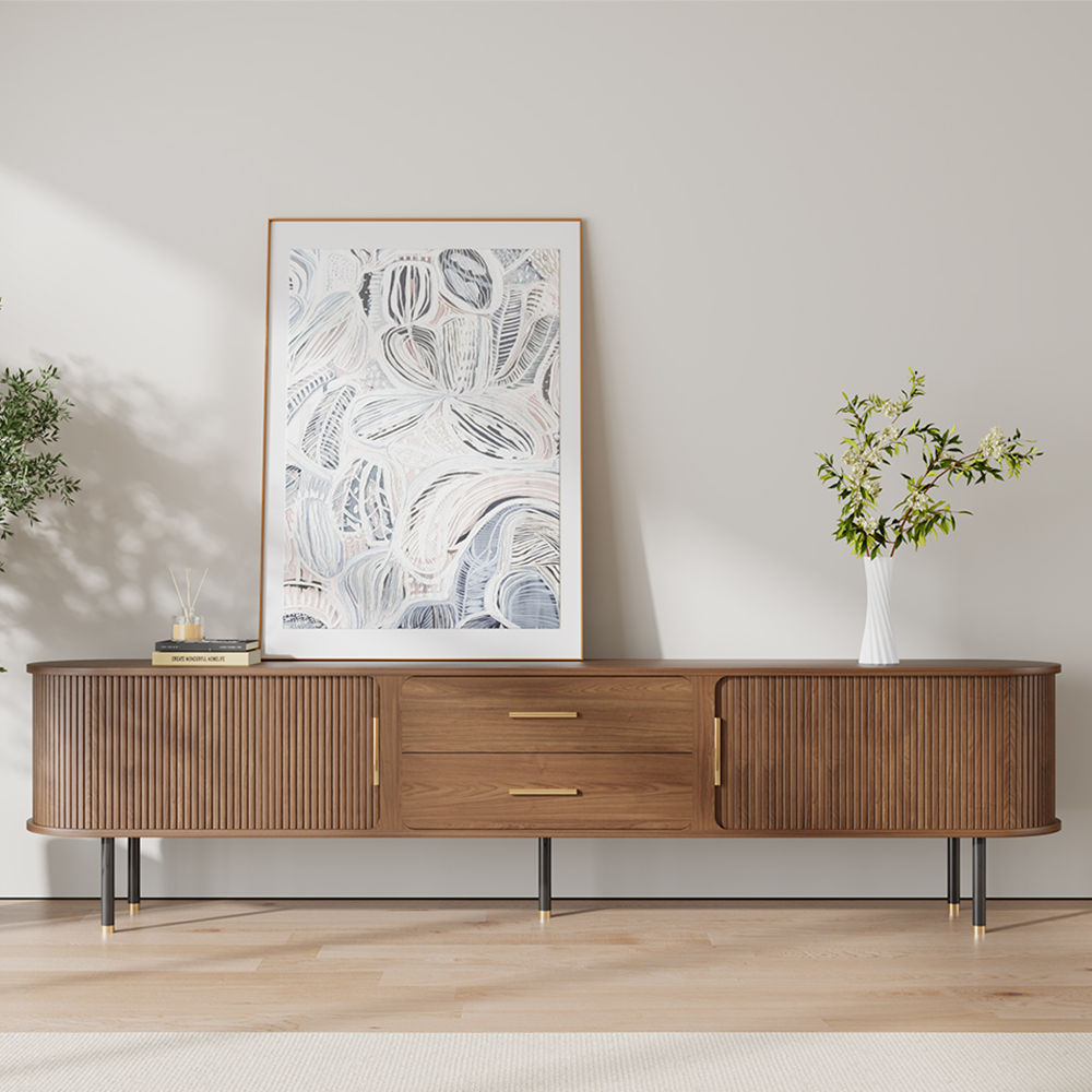 Nordic Style Walnut Plywood TV Stands