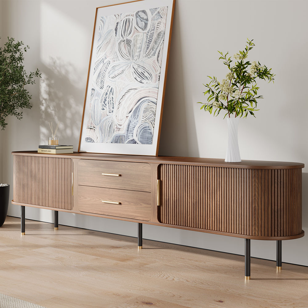 Mid Century Modern Walnut Plywood TV Stands