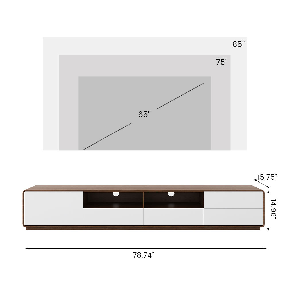 Walnut Dark Wood & White MDF TV Stands