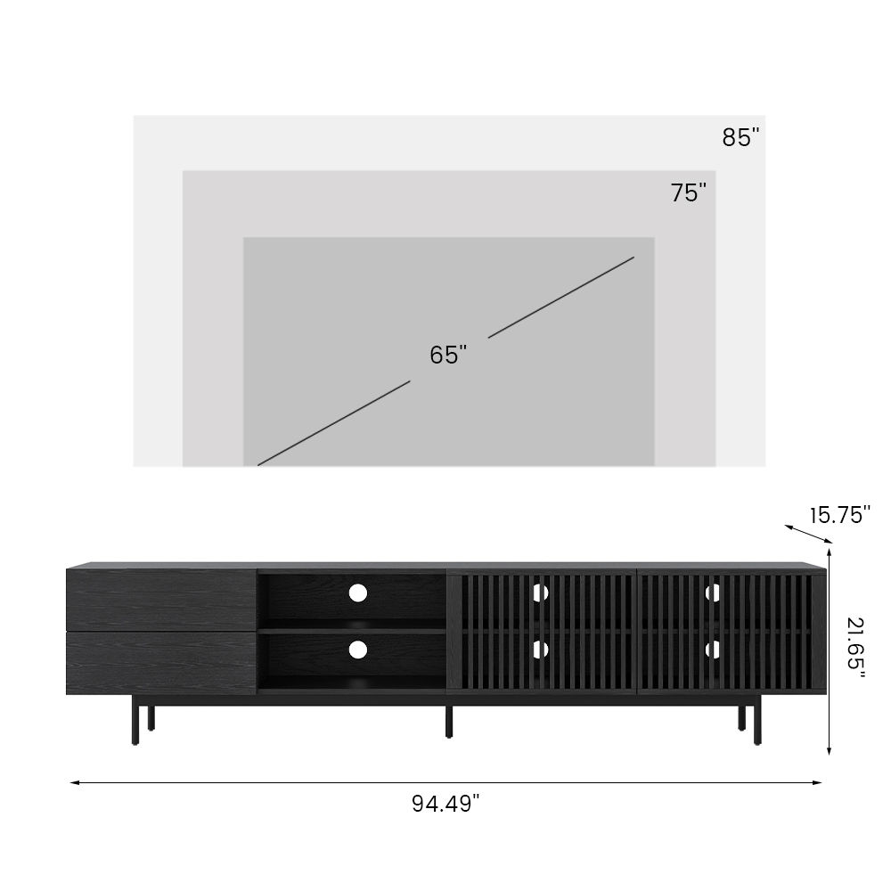 Walnut Black Plywood TV Stands