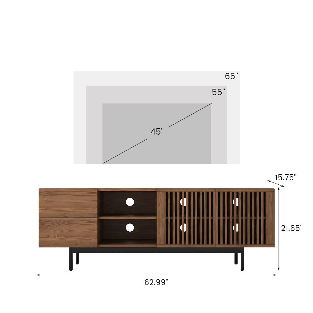 Mid Century Modern Dark Wood Plywood TV Stands