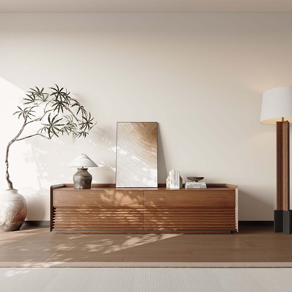 Floor TV Stand Walnut Plywood TV Stands