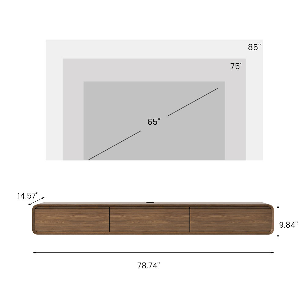 Floating Dark Wood MDF TV Stands