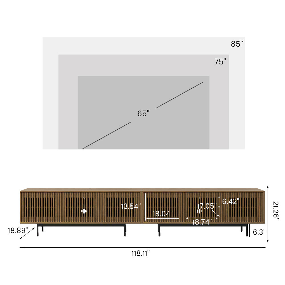 Partly Assemble Dark Wood Plywood TV Stands