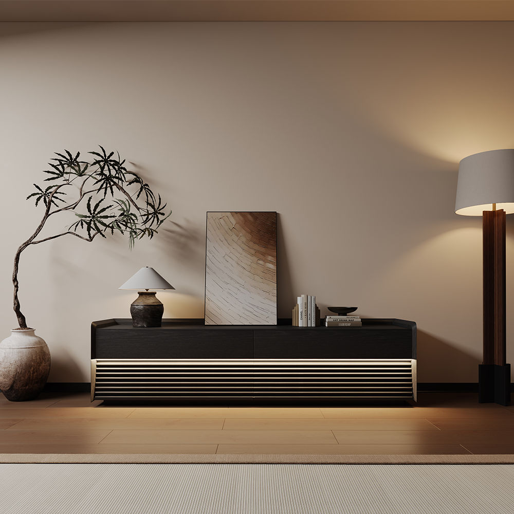 Fully Assemble Black Plywood TV Stands